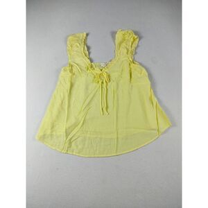 Perch Blu Pepper Tank Top 1XL Yellow Babydoll‎ Ruffles Cottagecore Prairiecore